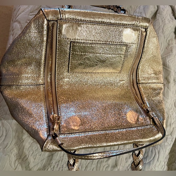 NWT Tory Burch Metallic Small Half Moon satchel - Picture 4 of 7